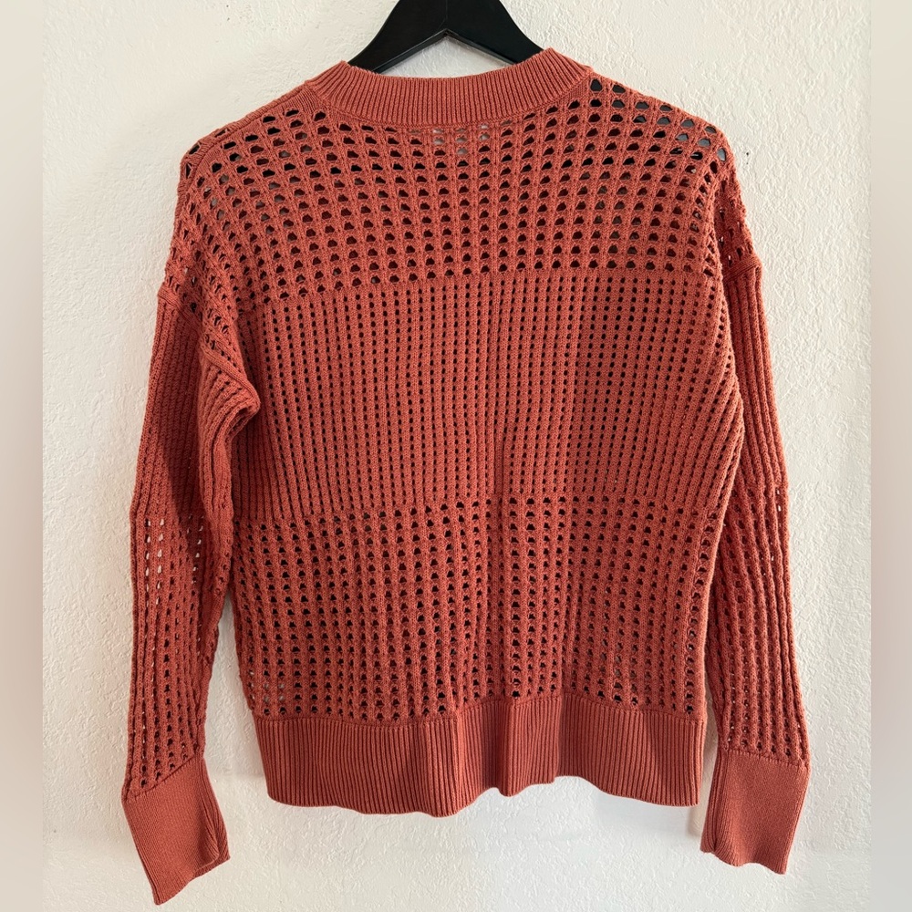 Haven Well Within Pointelle Boxy Knit Sweater Organic Cotton Size Medium - Picture 9 of 11